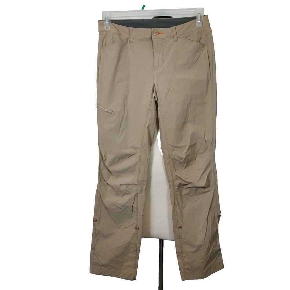 Orvis Pants Womens Size 6 Beige Roll Up Cargo Hiking Fishing Camp Outdoor